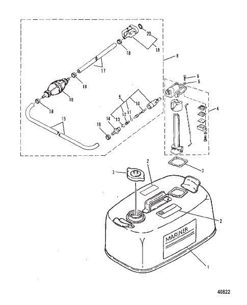 FUEL TANK AND FUEL LINE ASSEMBLY (ORIGINAL EQUIPMENT)