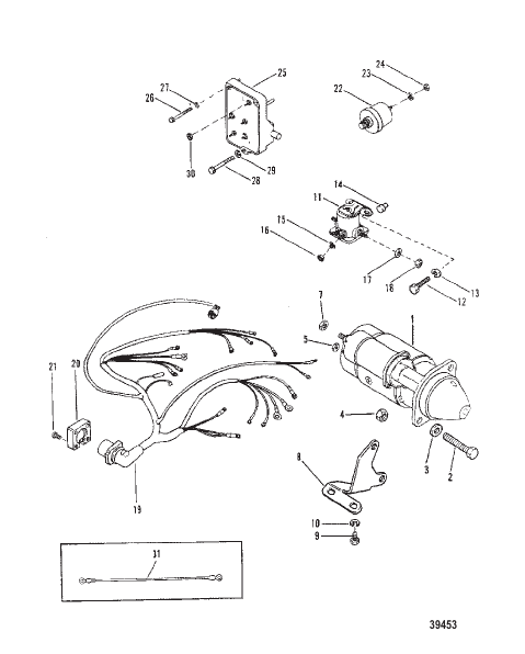 STARTER MOTOR AND WIRING HARNESS