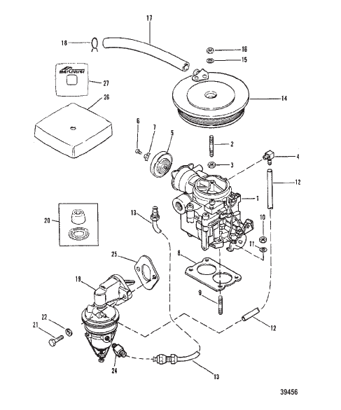 CARBURETOR AND FUEL PUMP (165-170-3.7L)