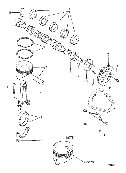 CAMSHAFT AND PISTON