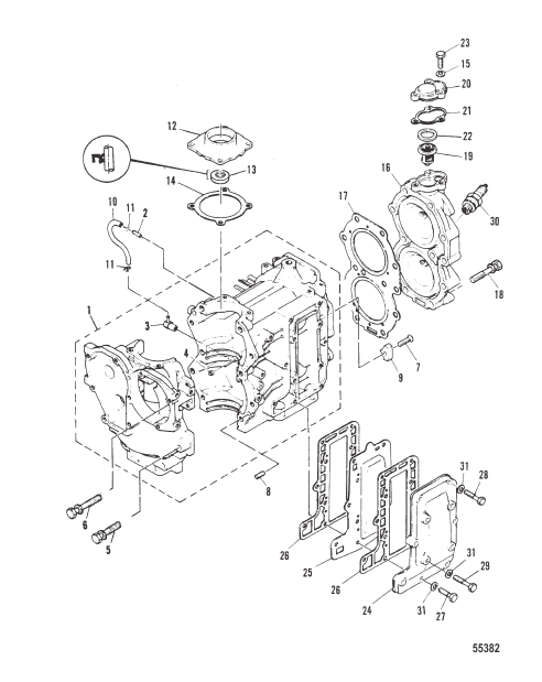 CRANKCASE AND CYLINDER HEAD