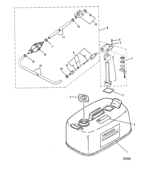 FUEL TANK AND FUEL LINE ASSEMBLY