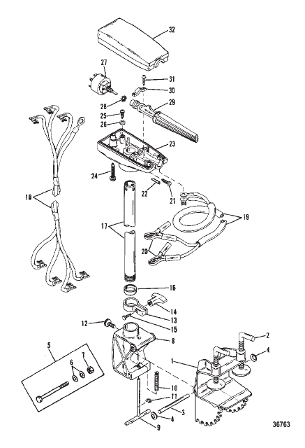 DRIVESHAFT AND CONTROL HOUSING (Transom Mount)