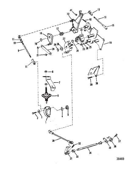 THROTTLE AND SHIFT LINKAGE (MERCURY)(MANUAL)