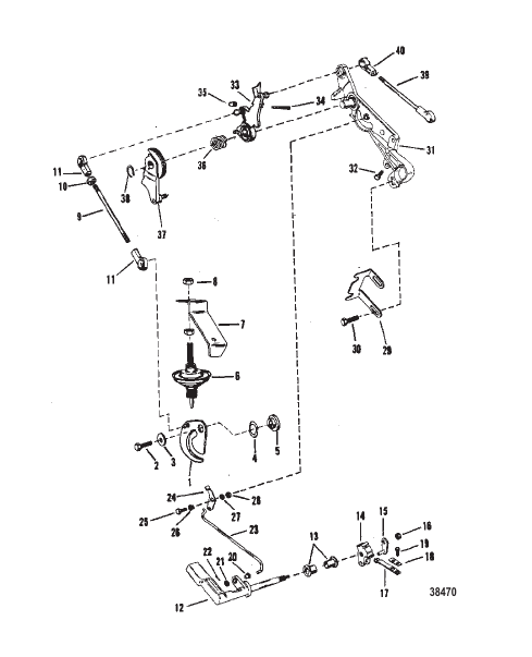 THROTTLE AND SHIFT LINKAGE (MARINER)(MANUAL)
