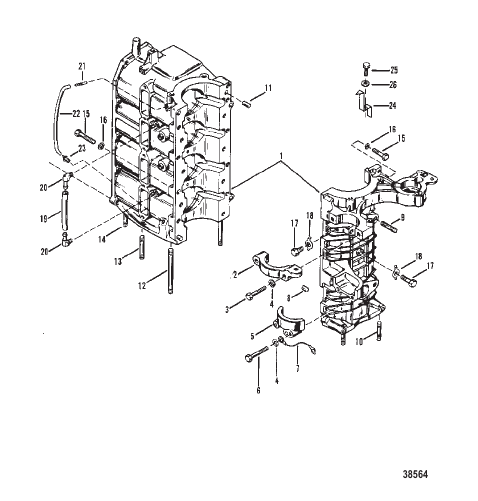 CYLINDER BLOCK AND CRANKCASE ASSEMBLY