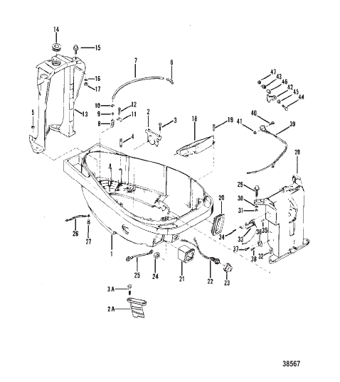 BOTTOM COWL AND SUPPORT BRACKETS