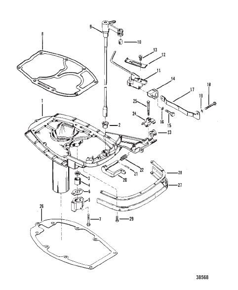 EXHAUST PLATE AND SHIFT LINKAGE