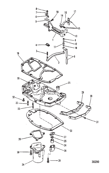 SHIFT LINKAGE AND EXHAUST PLATE