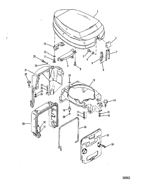 TOP COWL AND SUPPORT BRACKETS