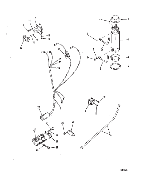 STARTER MOTOR AND WIRING HARNESS