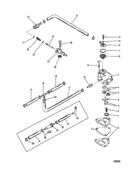 FUEL PUMP AND FUEL LINES (TRIANGLE FUEL PUMP)