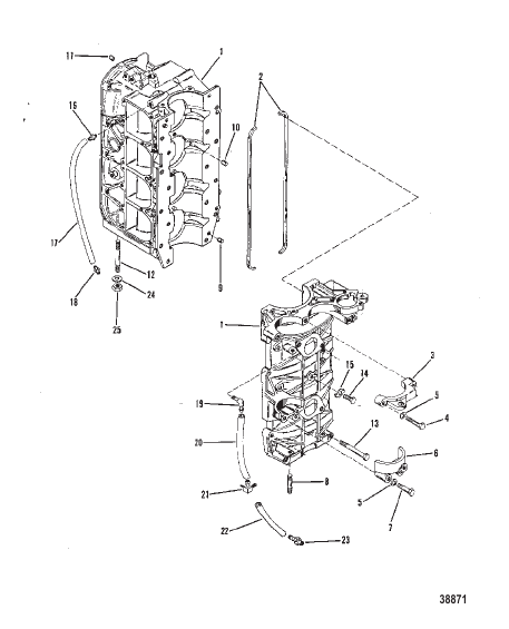 CYLINDER BLOCK AND CRANKCASE ASSEMBLY