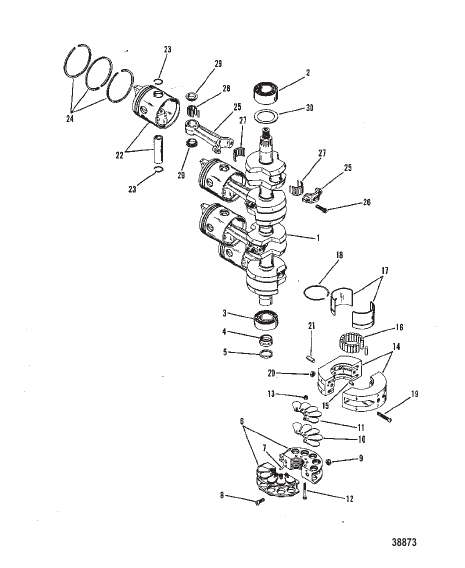 CRANKSHAFT, PISTON AND CONNECTING ROD