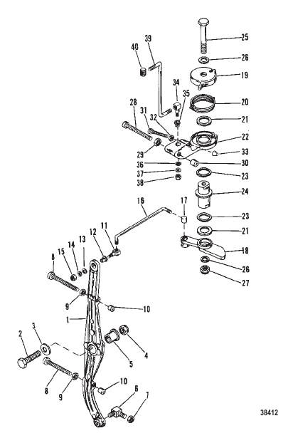 THROTTLE LEVER AND LINK RODS