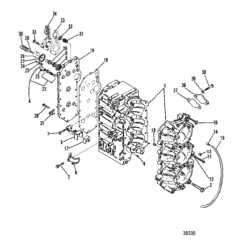 CYLINDER BLOCK AND CRANKCASE