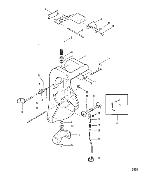 Swivel Bracket and Reverse Lock (Non Power Trim)