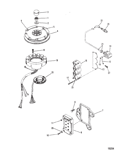 Flywheel, Switch Box, Ignition Coil and Stator