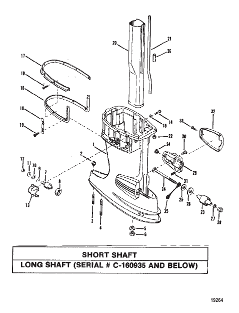 Driveshaft Housing (Short)(Long S/N-0C160935 and Below)