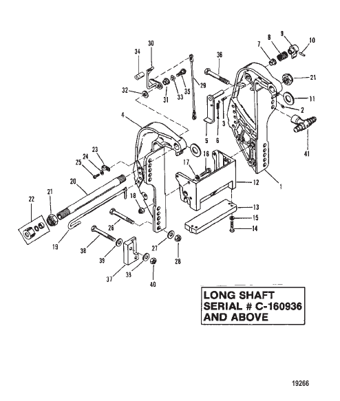 Transom Bracket (Long Shaft S/N-0C160936 & Up)