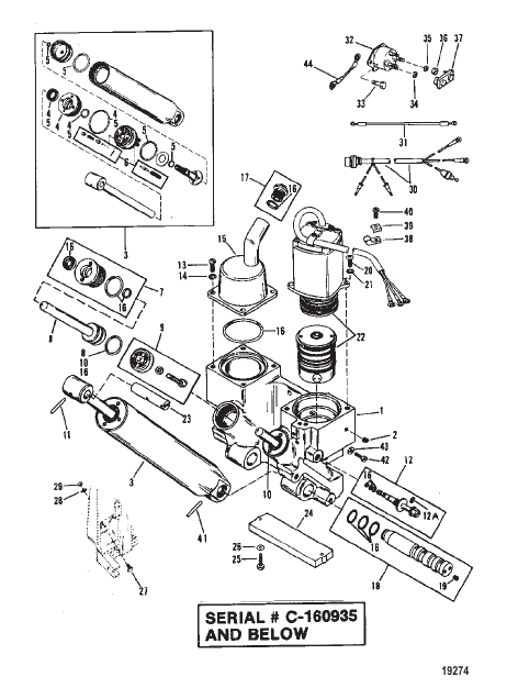 Power Trim Components (S/N-0C160935 & Below)