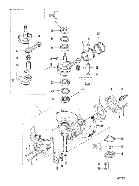 CYLINDER BLOCK/CRANKSHAFT/PISTON