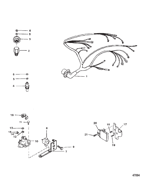 WIRING HARNESS AND ELECTRICAL COMPONENTS