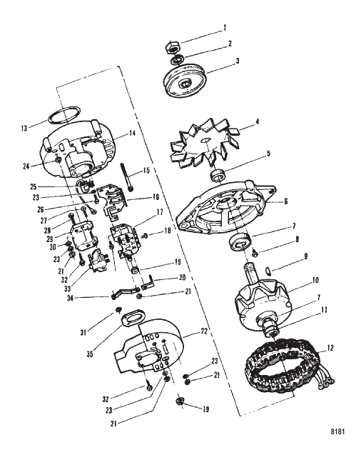 Alternator (55 AMPS) (Prestolite #8EM2003KA)