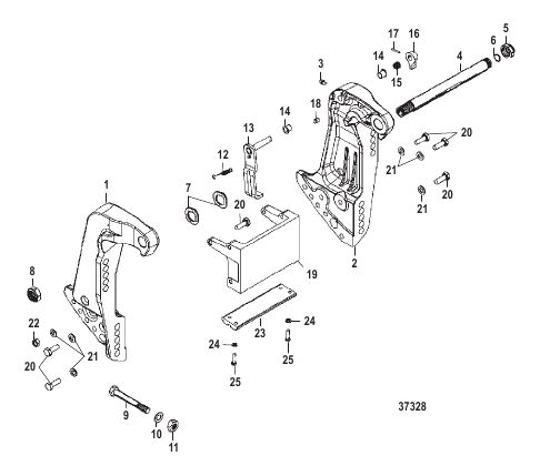 TRANSOM BRACKET (S/N-USA-0G590000/BEL-9973100 AND UP)