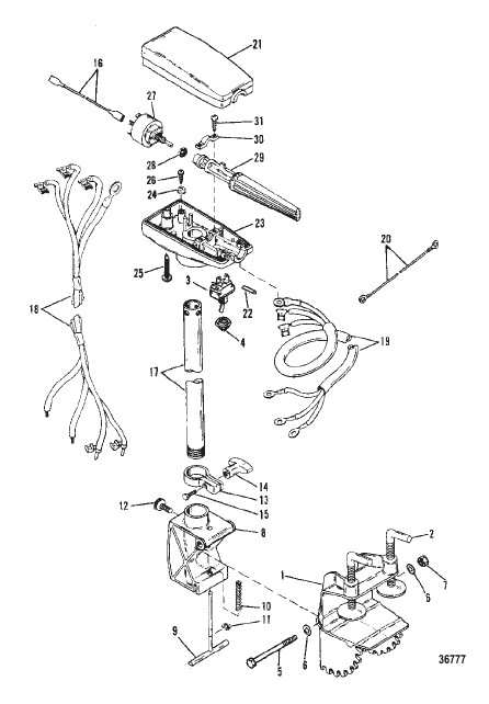 DRIVESHAFT AND CONTROL HOUSING (Transom Mount)