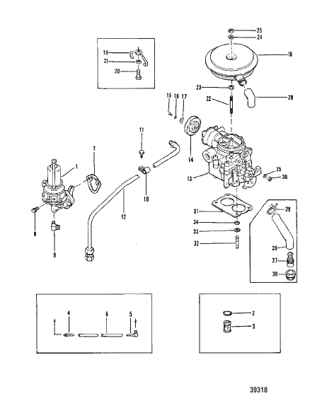 FUEL PUMP AND CARBURETOR (OLD DESIGN)