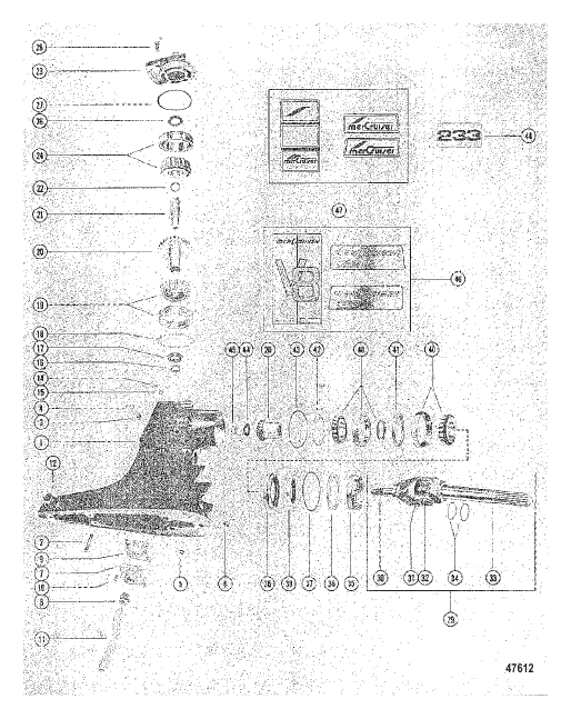 DRIVE SHAFT HOUSING ASSEMBLY AND GEAR ASSEMBLY