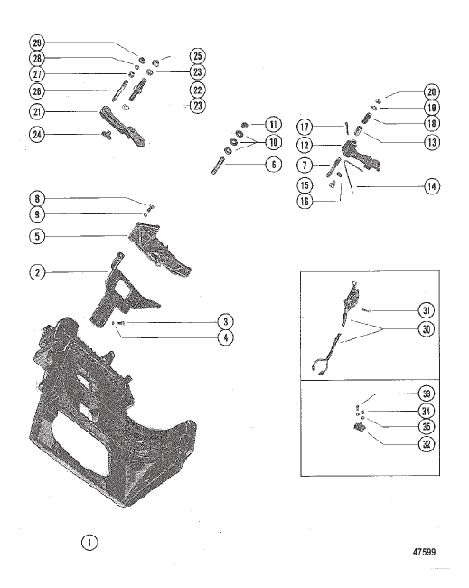 TRANSOM PLATE AND SHIFT LEVER