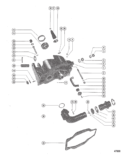 GIMBAL HOUSING ASSEMBLY AND EXHAUST ELBOW