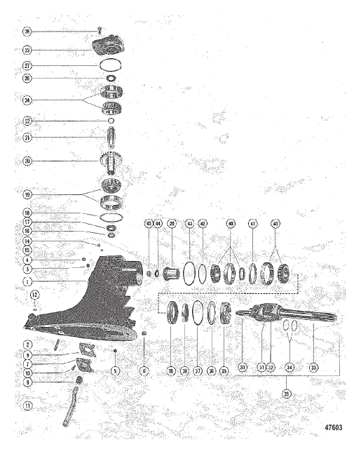 DRIVE SHAFT HOUSING ASSEMBLY AND GEAR ASSEMBLY