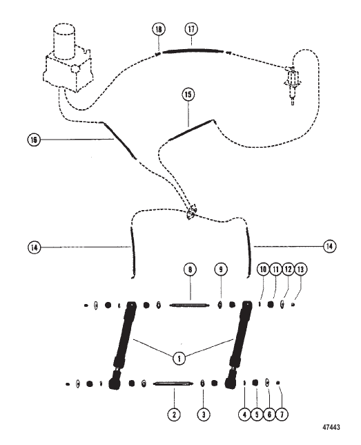 TRIM CYLINDER AND HOSES (INTERNAL LINES)
