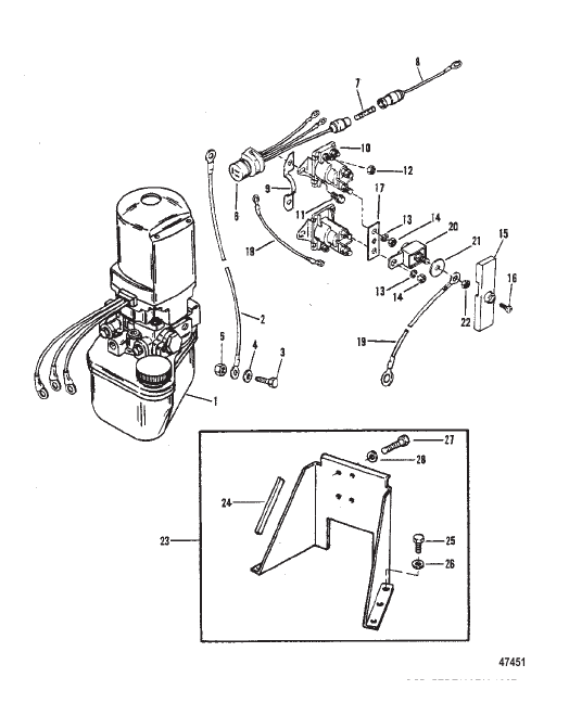 HYDRAULIC PUMP AND BRACKET (OILDYNE PUMP PLASTIC RESERVOIR)