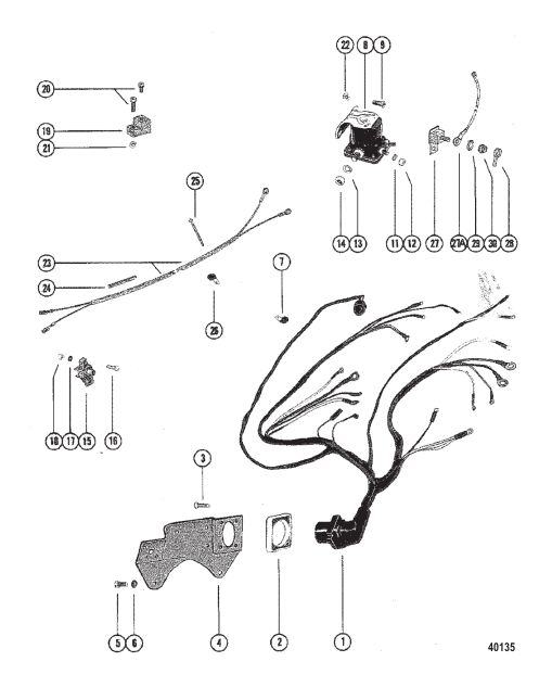 WIRING HARNESS CIRCUIT BREAKER AND STARTER SOLENOID