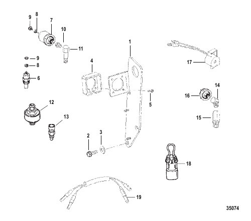 SENDERS AND HARNESS BRACKET