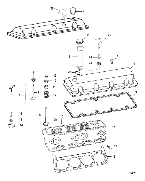 CYLINDER HEAD AND ROCKER COVER