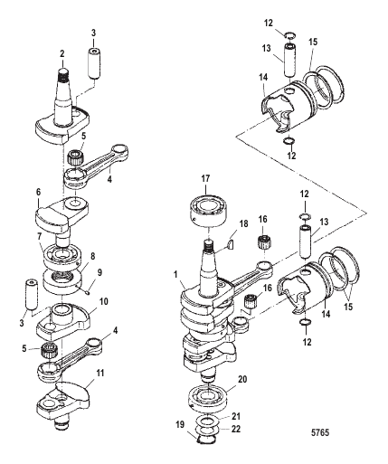 Crankshaft, Pistons and Connecting Rod