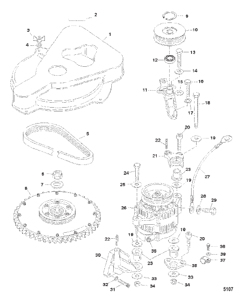 Flywheel and Alternator