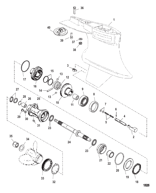 Gear Housing Propeller Shaft - Counter Rotation