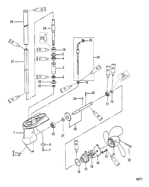 Gear Housing Assembly (2/2.5 HP)