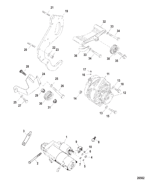 Starter And Alternator Mount