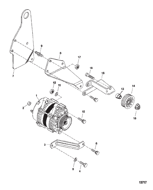 Alternator and Brackets (Delco)