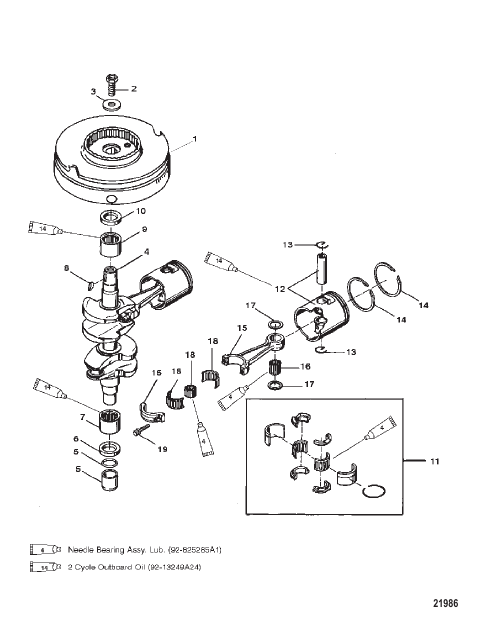 Crankshaft, Pistons and Flywheel