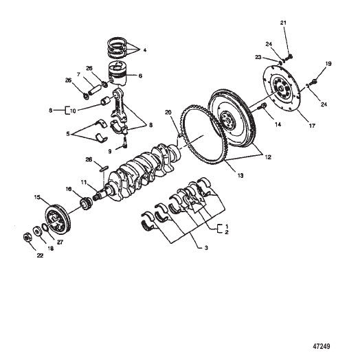 CRANKSHAFT AND PISTON ASSEMBLY