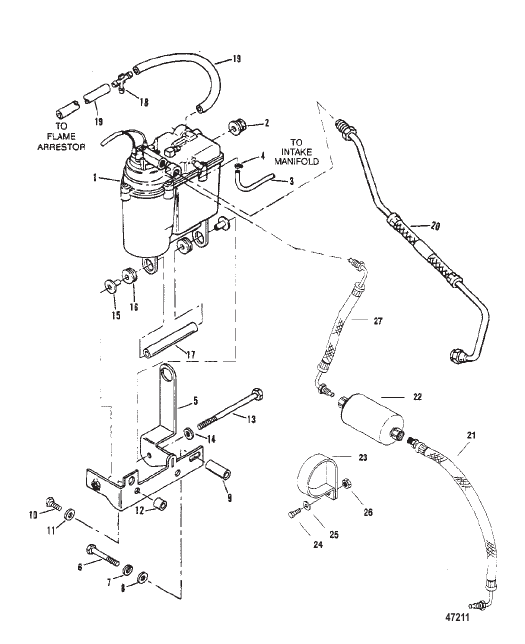 VAPOR SEPARATOR TANK AND FUEL LINES