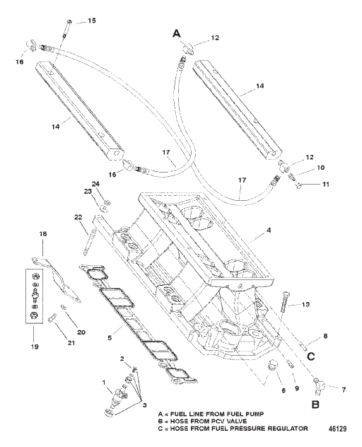 INTAKE MANIFOLD AND FUEL RAILS